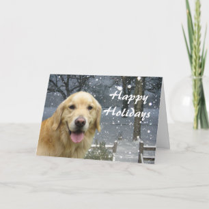 Carte de Noël Golden Retriever Snowy