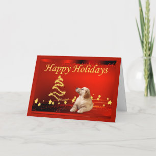 Carte de Noël Golden Retriever Stars1