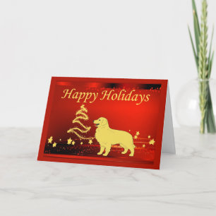 Carte de Noël Golden Retriever Stars2