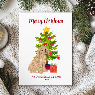 Carte de Noël Goldendoodle