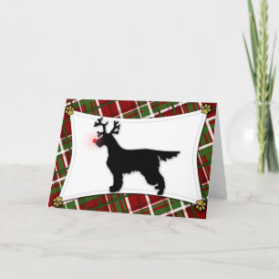 Carte de Noël Gordon Setter Reindeer