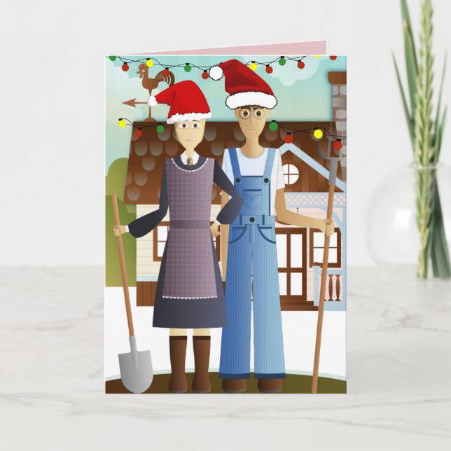 CARTE DE NOËL GOTHIQUE AMÉRICAINE (Devant)