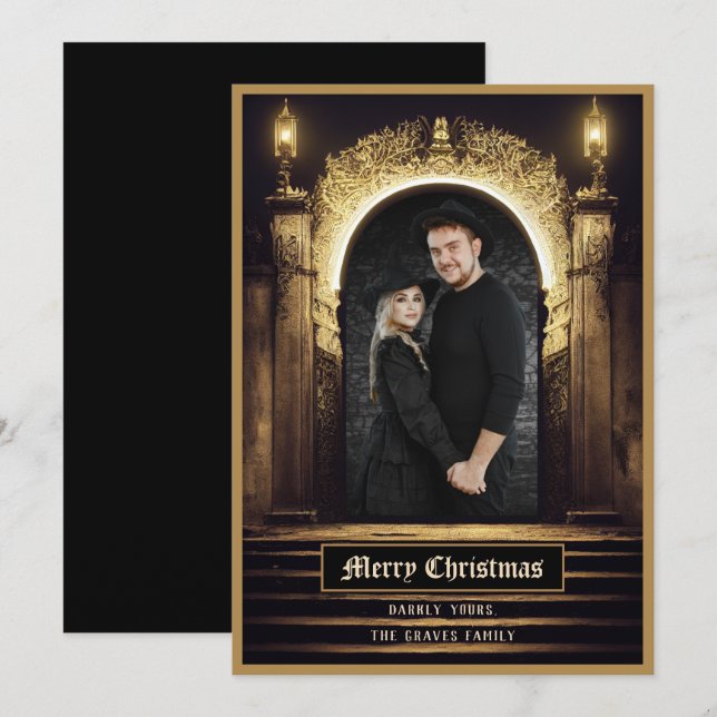 Carte de Noël gothique Joyeux (Devant / Derrière)