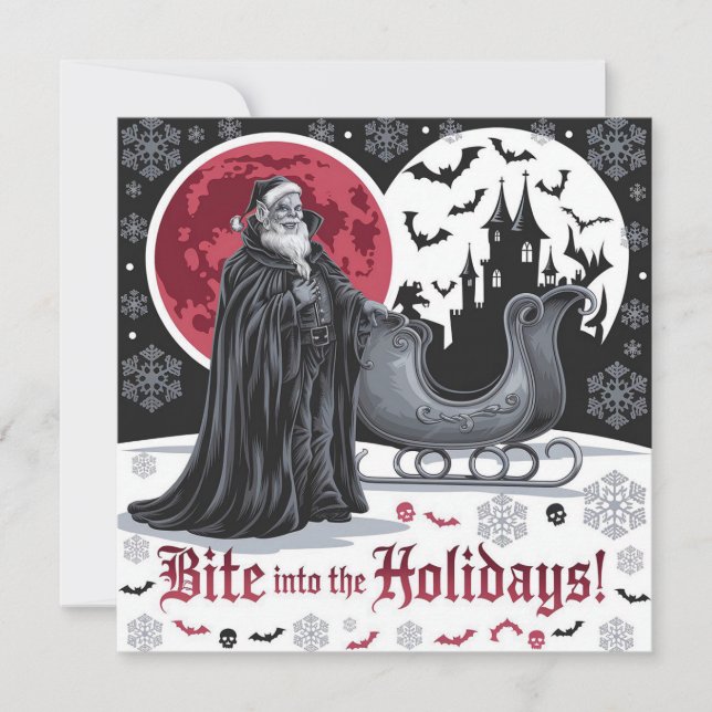 Carte de Noël gothique Vampire Crimson Moon (Devant)