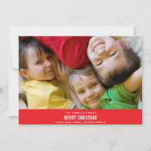 Carte de Noël Gras Rouge Ribbon