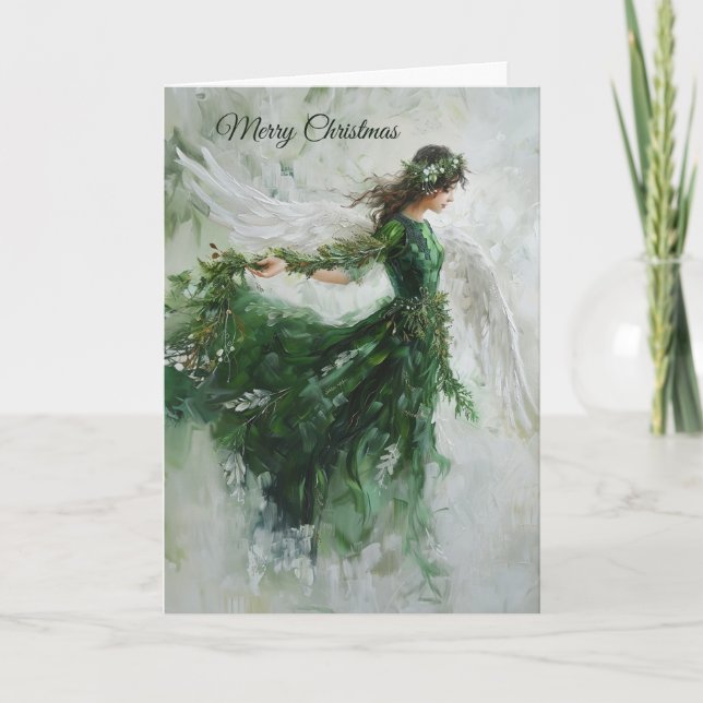 Carte de Noël Green Angel (Devant)