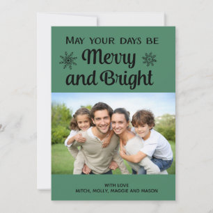 Carte de Noël Green Merry et Bright Photo
