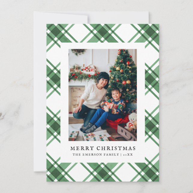 Carte de Noël Green Plaid (Devant)
