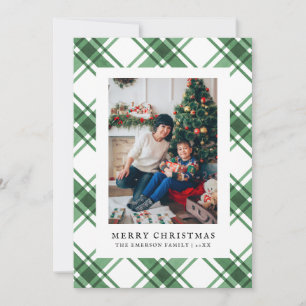 Carte de Noël Green Plaid