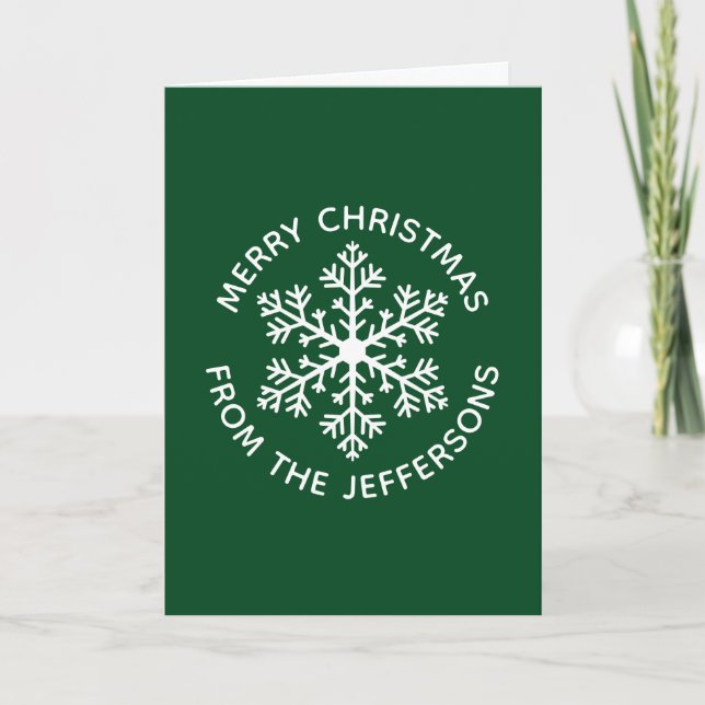 Carte de Noël Green Snowflacon (Devant)