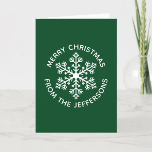 Carte de Noël Green Snowflacon