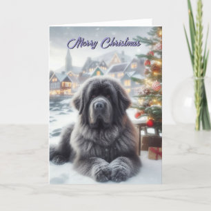 Carte de Noël Grey Newf de Terre-Neuve