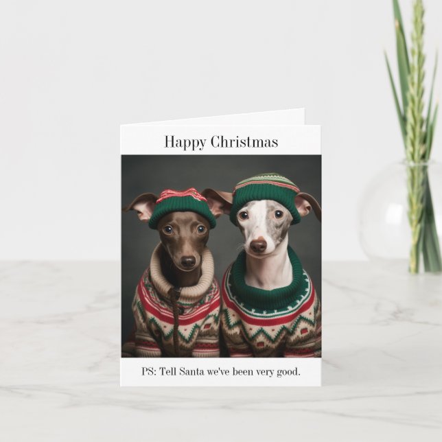 Carte de Noël Greyhound (Devant)
