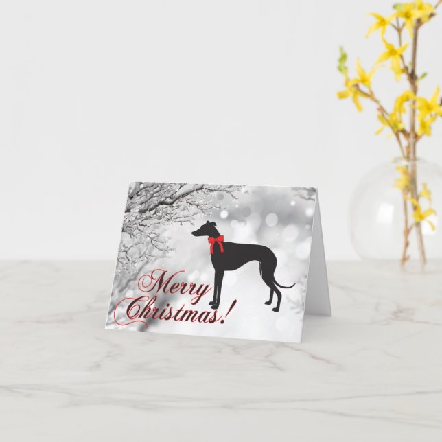 Carte de Noël Greyhound (Fleur jaune)