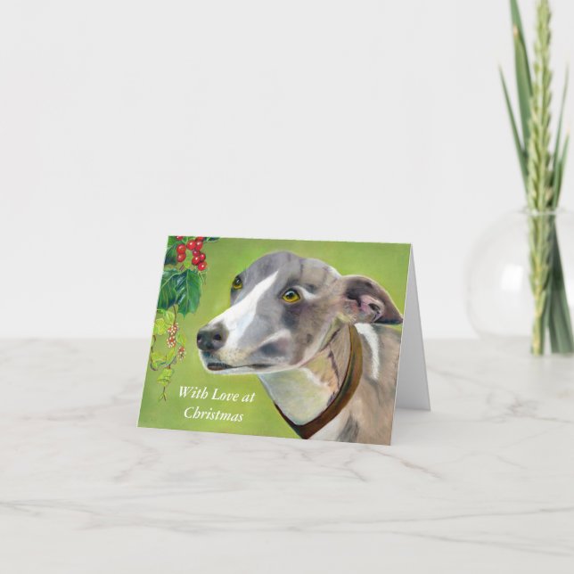 Carte de Noël Greyhound (a403) (Devant)