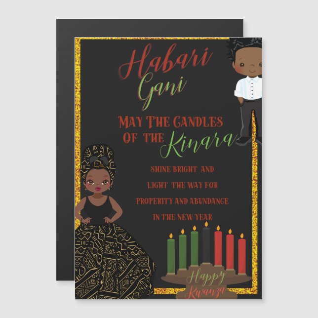 Carte de Noël Habari Gani Kwanza (Devant / Derrière)
