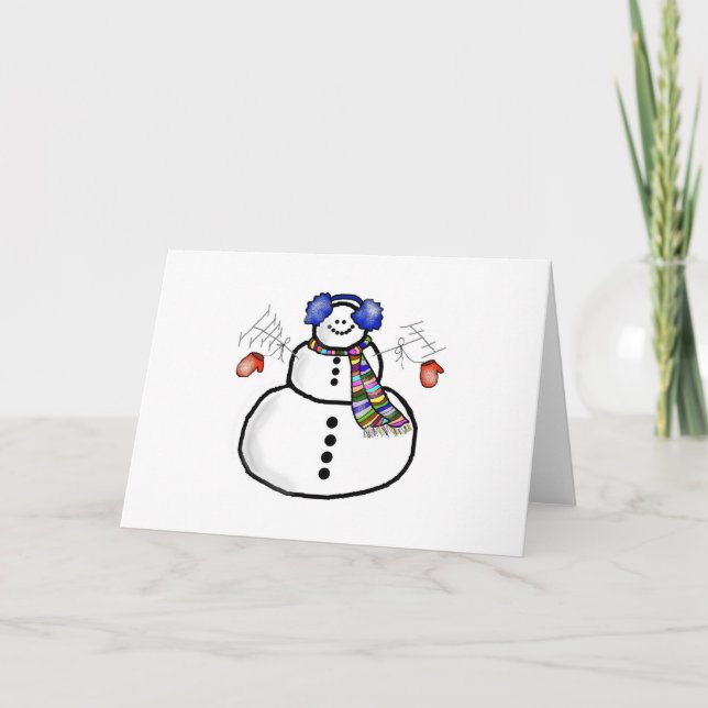 Carte de Noël Ham Radio Snowman (Devant)