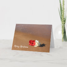 Carte de Noël Hawaïenne à la Plage de Hibiscus