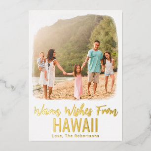 Carte de Noël Hawaii Photo Beach Aquarelle