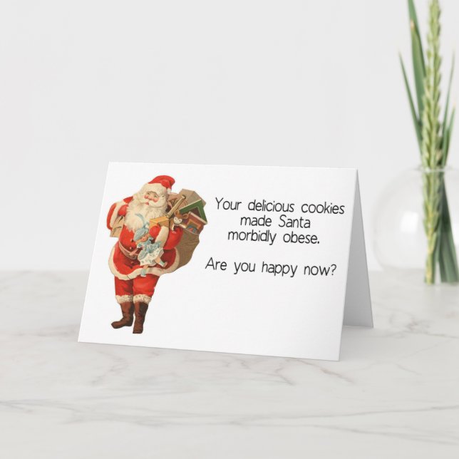 Carte de Noël hilare de Père Noël (Devant)