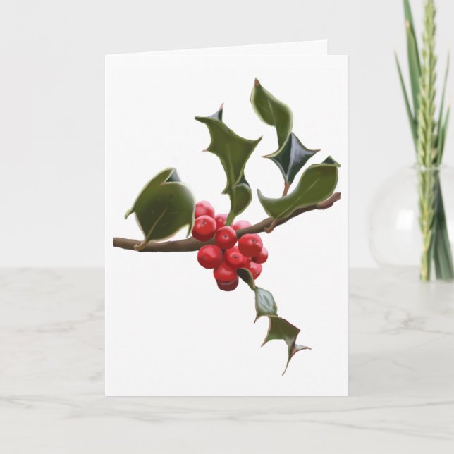 Carte de Noël Holly Berries (Devant)