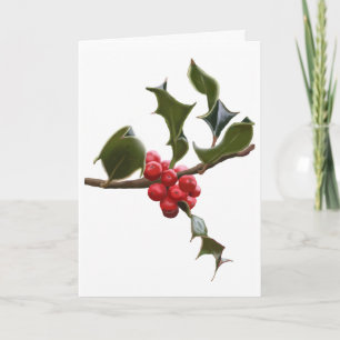 Carte de Noël Holly Berries
