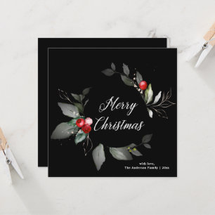 Carte de Noël Holly Black