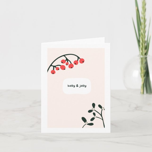 Carte de Noël Holly Jolly (Devant)