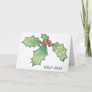 Carte de Noël Holly Jolly