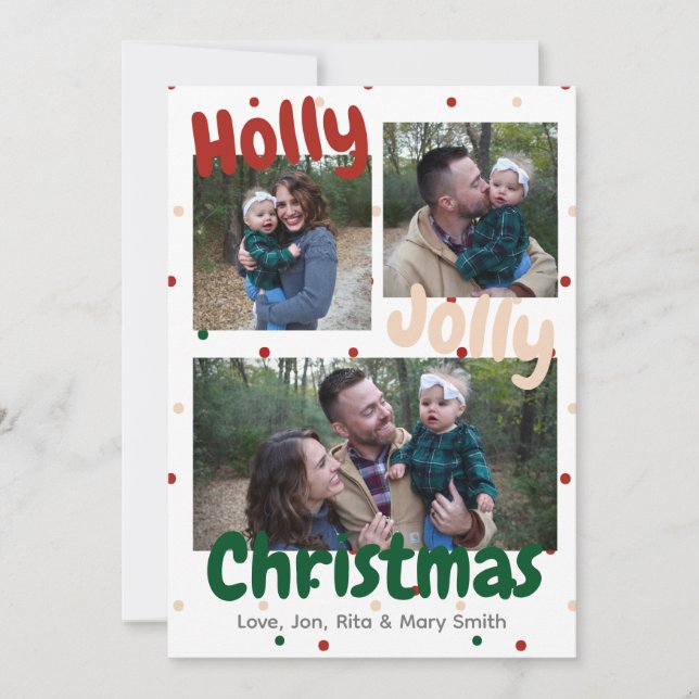 Carte de Noël Holly Jolly (Devant)