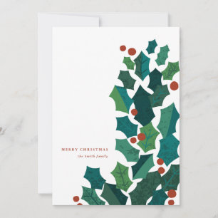 Carte de Noël Holly Spray Flat