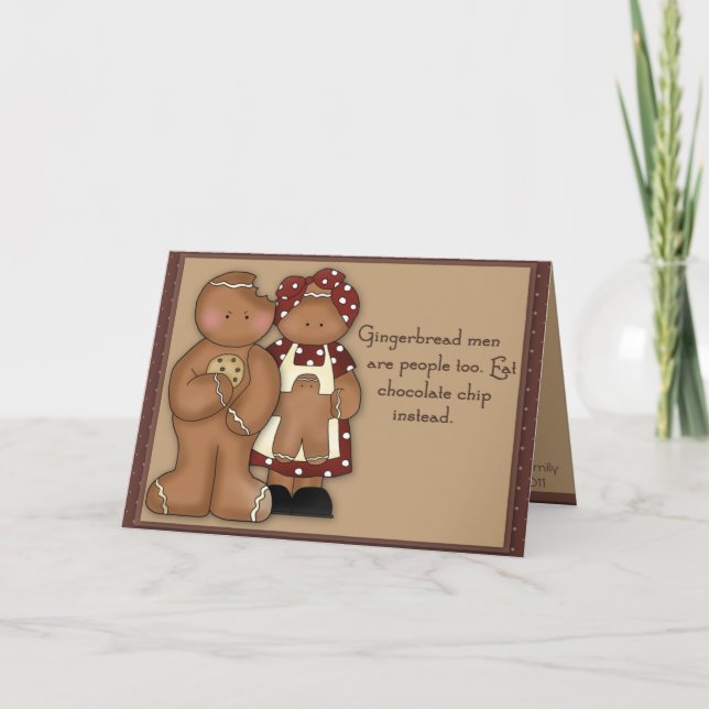 Carte de Noël Homme en pain d'épices mécontent (Devant)