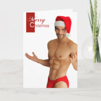 Carte de Noël Homme Sensuel Joyeux Homme