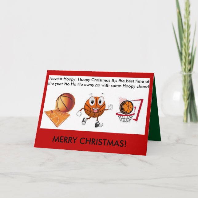 Carte de noël Hoopy Basketball (Devant)