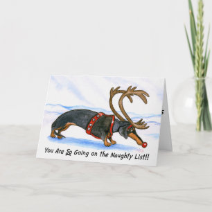 Carte de Noël humiliée de teckel
