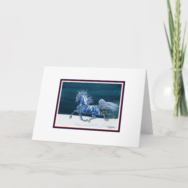 Carte de Noël Humoristique Cheval (Devant)