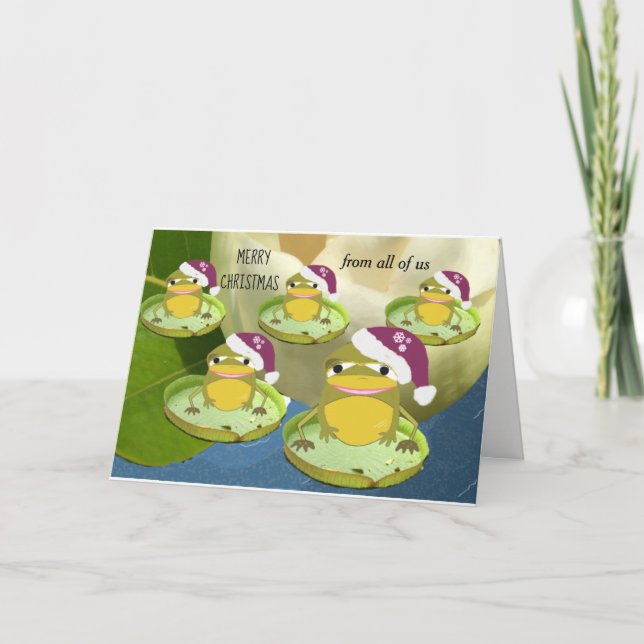 Carte de Noël Humoristique Frogs (Devant)