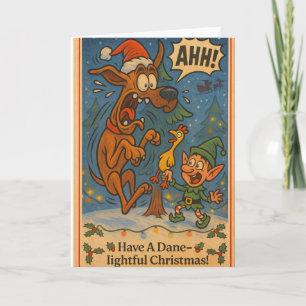 Carte de Noël humoristique grand Danois