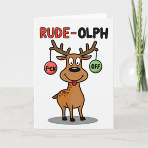 Carte de Noël humoristique pour adultes Rude Olph