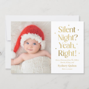Carte de Noël humoristique pour nouveau bébé Silen