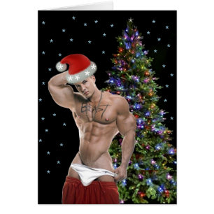 Carte de Noël Hunk Buff Père Noël