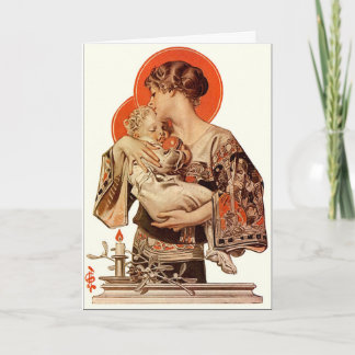 Carte de Noël illustrée par J.C. Leyendecker