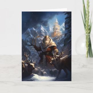Carte de Noël Imaginaire Père Noël