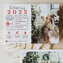 Carte de Noël Infographie Bilan de l'année écoulée