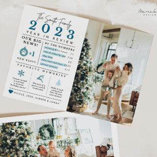 Carte de Noël Infographie de l'année de vacances