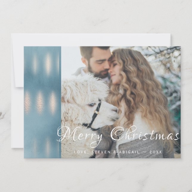 Carte de Noël Iridescente couleur bleu (Devant)