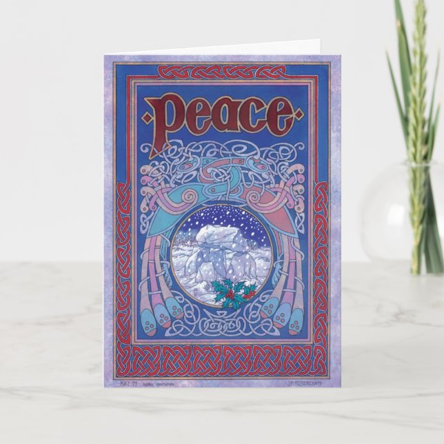 Carte de Noël irlandaise celte Peace (Devant)