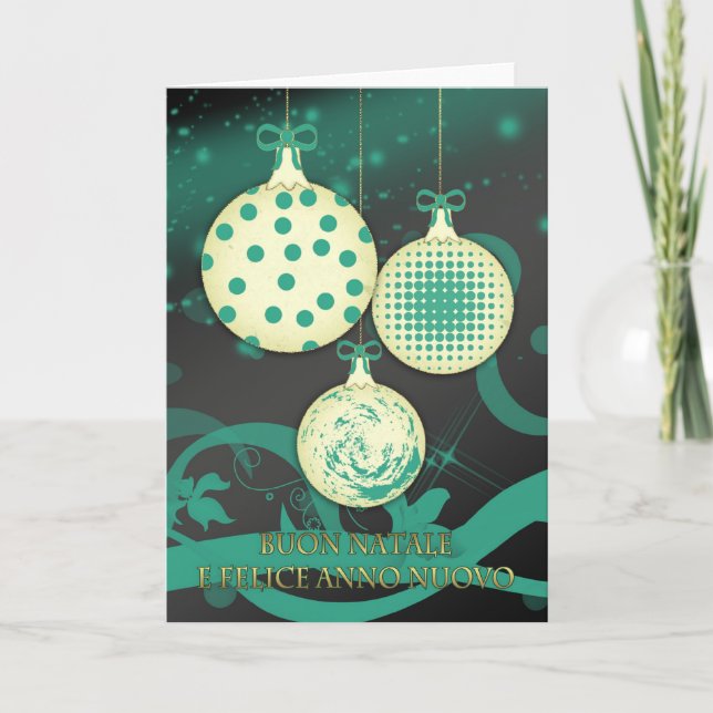 Carte de Noël italienne de Joyeux Noël - Buon Nata (Devant)