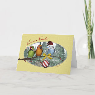 Carte de Noël italienne Parakeet Buon Natale