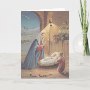 Carte de Noël italienne religieuse Vintage